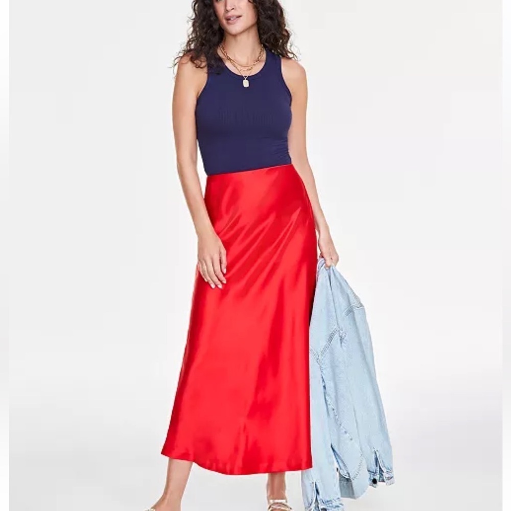 On 34th Women's Red Maxi Slip Skirt